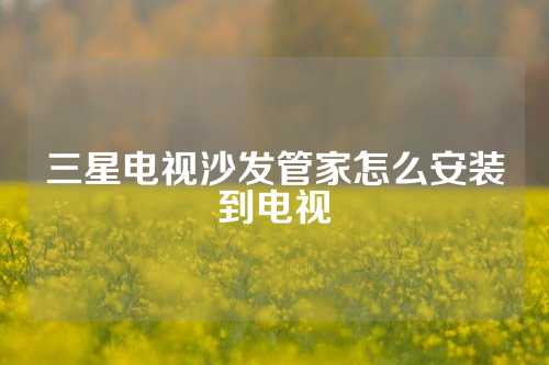 三星电视沙发管家怎么安装到电视