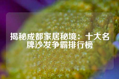揭秘成都家居秘境：十大名牌沙发争霸排行榜