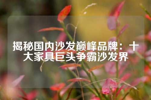 揭秘国内沙发巅峰品牌：十大家具巨头争霸沙发界