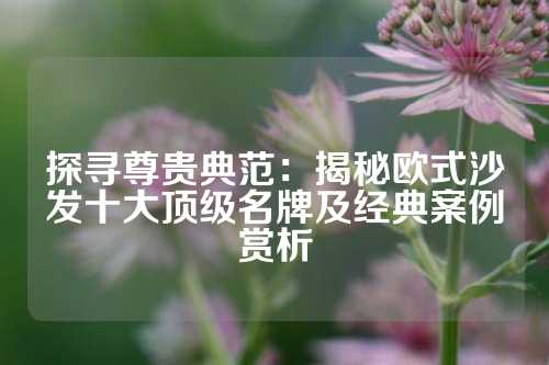 探寻尊贵典范：揭秘欧式沙发十大顶级名牌及经典案例赏析