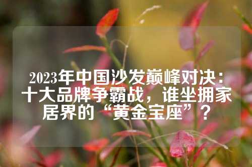 2023年中国沙发巅峰对决：十大品牌争霸战，谁坐拥家居界的“黄金宝座”？
