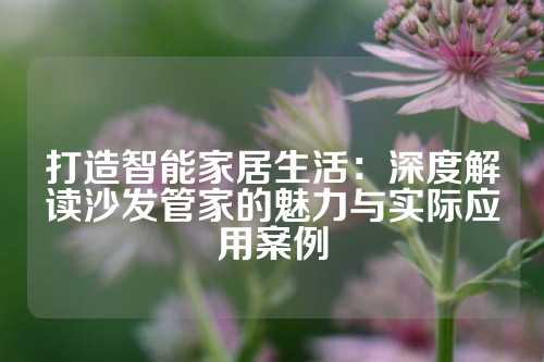 打造智能家居生活：深度解读沙发管家的魅力与实际应用案例