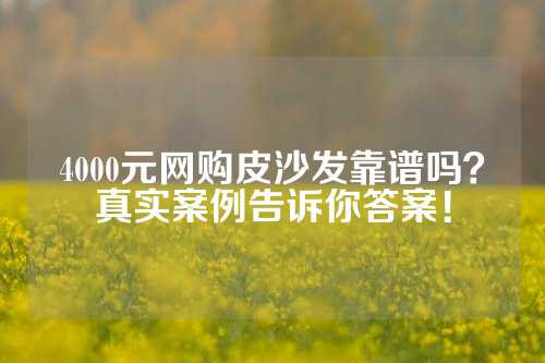 4000元网购皮沙发靠谱吗？真实案例告诉你答案！