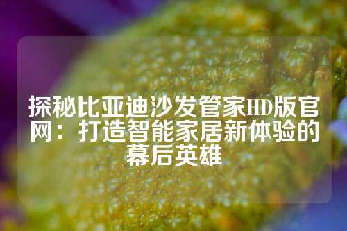 探秘比亚迪沙发管家HD版官网：打造智能家居新体验的幕后英雄