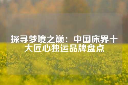 探寻梦境之巅：中国床界十大匠心独运品牌盘点