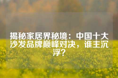 揭秘家居界秘境：中国十大沙发品牌巅峰对决，谁主沉浮？