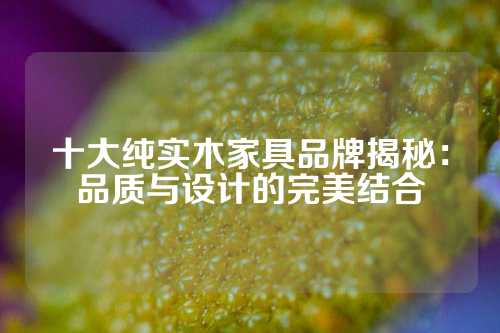 十大纯实木家具品牌揭秘：品质与设计的完美结合