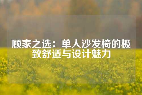 顾家之选：单人沙发椅的极致舒适与设计魅力