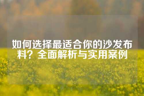 如何选择最适合你的沙发布料？全面解析与实用案例