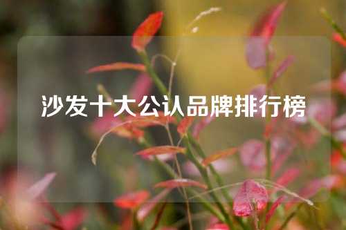 沙发十大公认品牌排行榜