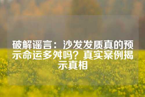 破解谣言：沙发发质真的预示命运多舛吗？真实案例揭示真相