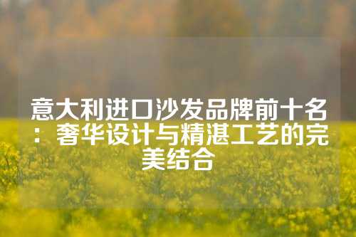 意大利进口沙发品牌前十名：奢华设计与精湛工艺的完美结合
