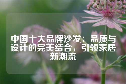 中国十大品牌沙发：品质与设计的完美结合，引领家居新潮流