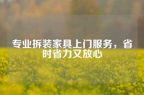 专业拆装家具上门服务，省时省力又放心