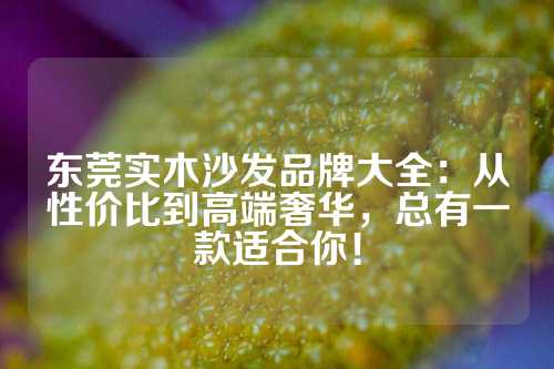 东莞实木沙发品牌大全：从性价比到高端奢华，总有一款适合你！