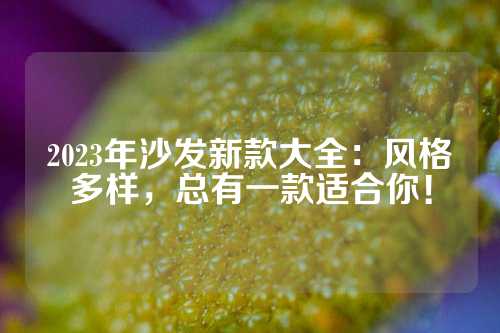 2023年沙发新款大全：风格多样，总有一款适合你！