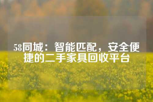 58同城：智能匹配，安全便捷的二手家具回收平台
