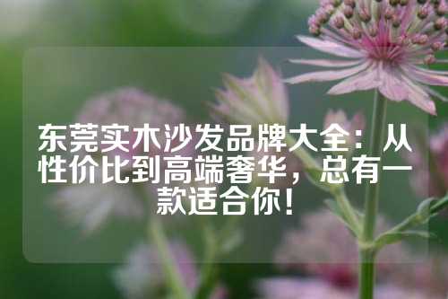 东莞实木沙发品牌大全：从性价比到高端奢华，总有一款适合你！