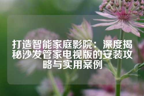 打造智能家庭影院：深度揭秘沙发管家电视版的安装攻略与实用案例