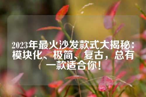 2023年最火沙发款式大揭秘：模块化、极简、复古，总有一款适合你！