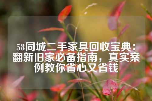 58同城二手家具回收宝典：翻新旧家必备指南，真实案例教你省心又省钱