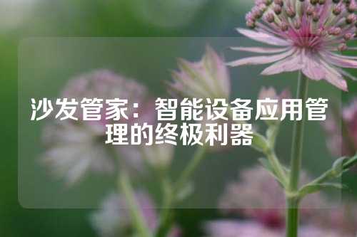 沙发管家：智能设备应用管理的终极利器