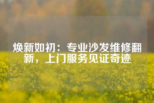 焕新如初：专业沙发维修翻新，上门服务见证奇迹