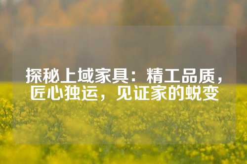 探秘上域家具：精工品质，匠心独运，见证家的蜕变
