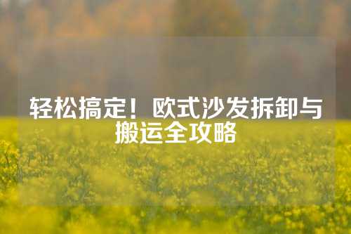 轻松搞定！欧式沙发拆卸与搬运全攻略
