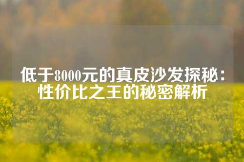 低于8000元的真皮沙发探秘：性价比之王的秘密解析