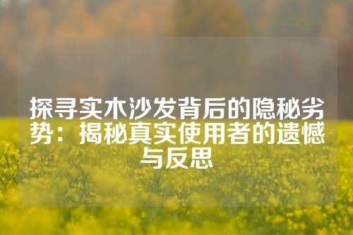 探寻实木沙发背后的隐秘劣势：揭秘真实使用者的遗憾与反思