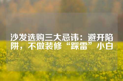 沙发选购三大忌讳：避开陷阱，不做装修“踩雷”小白