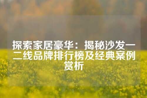 探索家居豪华：揭秘沙发一二线品牌排行榜及经典案例赏析