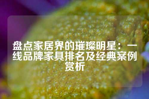 盘点家居界的璀璨明星:一线品牌家具排名及经典案例赏析