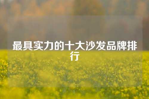 最具实力的十大沙发品牌排行