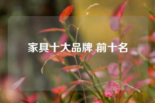 家具十大品牌 前十名