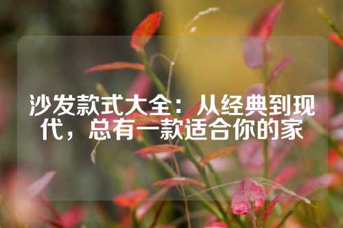 沙发款式大全：从经典到现代，总有一款适合你的家