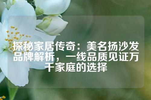 探秘家居传奇：美名扬沙发品牌解析，一线品质见证万千家庭的选择