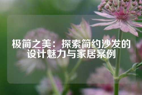 极简之美：探索简约沙发的设计魅力与家居案例