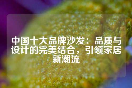 中国十大品牌沙发：品质与设计的完美结合，引领家居新潮流