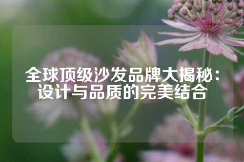全球顶级沙发品牌大揭秘：设计与品质的完美结合