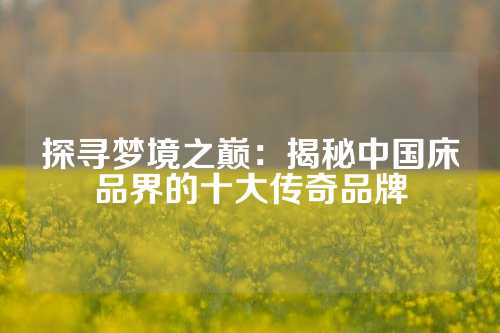 探寻梦境之巅：揭秘中国床品界的十大传奇品牌