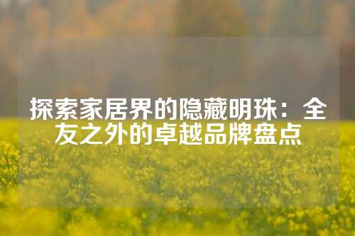探索家居界的隐藏明珠：全友之外的卓越品牌盘点