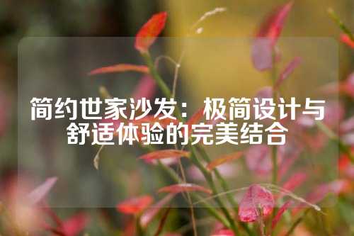 简约世家沙发：极简设计与舒适体验的完美结合