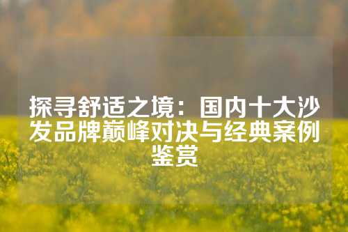 探寻舒适之境：国内十大沙发品牌巅峰对决与经典案例鉴赏