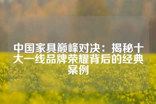 中国家具巅峰对决:揭秘十大一线品牌荣耀背后的经典案例
