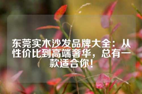 东莞实木沙发品牌大全：从性价比到高端奢华，总有一款适合你！