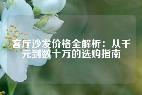客厅沙发价格全解析：从千元到数十万的选购指南
