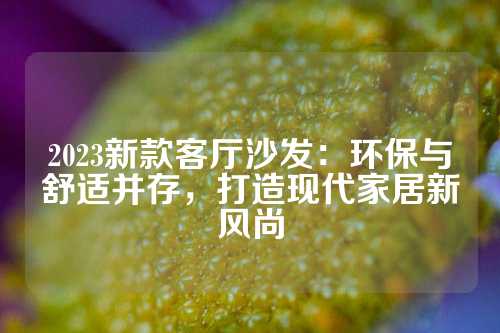2023新款客厅沙发：环保与舒适并存，打造现代家居新风尚