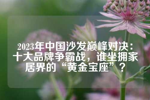2023年中国沙发巅峰对决：十大品牌争霸战，谁坐拥家居界的“黄金宝座”？